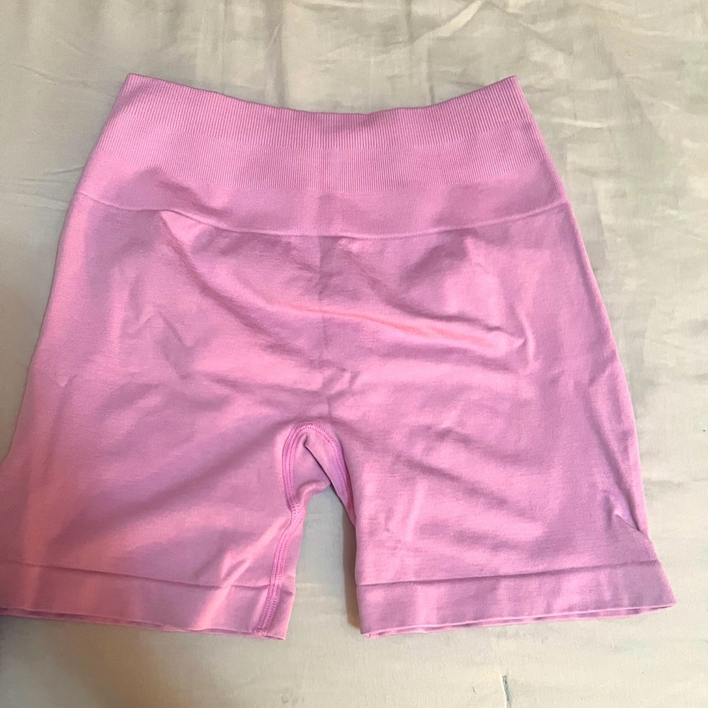 Pink gym shorts